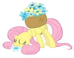 Size: 4420x3460 | Tagged: safe, artist:star-burn, fluttershy, pegasus, pony, flower, simple background, solo, transparent background, vector