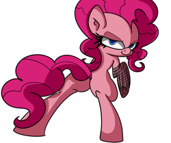 Size: 793x662 | Tagged: safe, artist:extradan, pinkie pie, earth pony, pony, fishnet clothing, looking at you, plot, solo