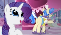 Size: 1217x703 | Tagged: safe, screencap, rarity, sapphire shores, pony, unicorn, a dog and pony show, female, mare, out of context, plot