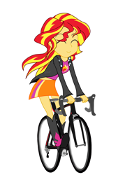 Size: 1280x1792 | Tagged: safe, artist:zat, sunset shimmer, equestria girls, bicycle, cute, shimmerbetes, simple background, solo, white background