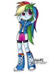 Size: 1024x1406 | Tagged: safe, artist:vixi-pc, derpibooru import, rainbow dash, equestria girls, looking at you, simple background, solo, transparent background