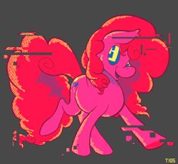 Size: 980x900 | Tagged: safe, artist:tigs, pinkie pie, earth pony, pony, female, glitch, mare, pink coat, pink mane, solo