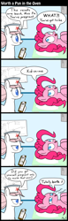 Size: 1324x4300 | Tagged: safe, artist:mrbastoff, derpy hooves, nurse redheart, pinkie pie, pegasus, pony, comic, dialogue, female, haycartes' method, hilarious in hindsight, looking at each other, mare, muffin, open mouth, pregnant, pun, slice of life, when you see it, worth it