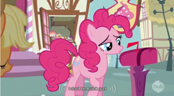 Size: 640x355 | Tagged: safe, screencap, pinkie pie, earth pony, pony, wonderbolts academy, female, mare, pink coat, pink mane, youtube caption