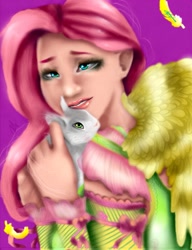 Size: 1699x2216 | Tagged: safe, artist:xxfaye, fluttershy, human, clothes, female, humanized, pink hair
