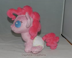 Size: 2598x2112 | Tagged: safe, artist:gypmina, pinkie pie, pony, baby, baby pie, baby pony, diaper, diapered plushie, irl, photo, plushie