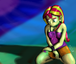 Size: 2400x2019 | Tagged: safe, artist:m_d_quill, sunset shimmer, equestria girls, clothes, legs, skirt, solo, sunsad shimmer