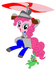 Size: 702x882 | Tagged: safe, artist:death-driver-5000, gummy, pinkie pie, alligator, earth pony, pony, crossover, inspector gadget