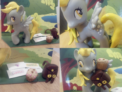 Size: 3264x2448 | Tagged: safe, artist:nerdymind, derpy hooves, pony, brushable, custom, irl, mailbag, muffin, photo, solo, toy