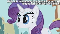 Size: 500x283 | Tagged: safe, rarity, pony, unicorn, female, horn, image macro, mare, solo, texts from last night, texts from ponyville