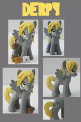 Size: 846x1275 | Tagged: safe, artist:alltheapples, derpy hooves, pony, brushable, custom, irl, letter, muffin, photo, solo, toy