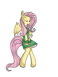 Size: 600x800 | Tagged: safe, artist:sharkyteef, fluttershy, anthro, female, pink hair, simple background, solo, yellow coat
