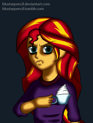 Size: 1200x1600 | Tagged: safe, artist:blustarpencil, sunset shimmer, equestria girls, clothes, female, solo, two toned hair