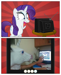 Size: 485x600 | Tagged: safe, rarity, pony, unicorn, exploitable meme, hoers, hoers mask, mask, meme, photo, tv meme