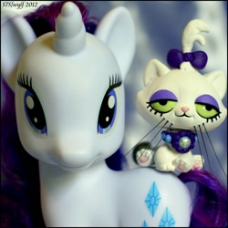 Size: 800x800 | Tagged: safe, artist:wylf, opalescence, rarity, pony, custom, irl, littlest pet shop, photo, solo, toy