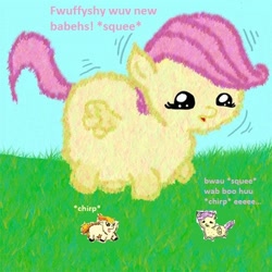 Size: 504x504 | Tagged: safe, artist:fillialcacophony, fluttershy, fluffy pony, pegasus, pony, fluffy pony foals, fluffyshy, fluffyta