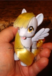 Size: 448x651 | Tagged: safe, artist:okiegurl1981, derpy hooves, pony, brushable, custom, irl, photo, solo, toy