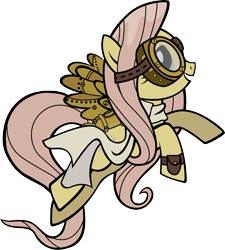 Size: 4956x5501 | Tagged: safe, artist:mowza2k2, fluttershy, pegasus, pony, absurd resolution, amputee, artificial wings, augmented, female, goggles, mare, mechanical wing, prosthetic limb, prosthetic wing, prosthetics, simple background, solo, steampunk, transparent background, vector, wings