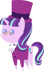 Size: 1076x1749 | Tagged: safe, artist:sketchmcreations, snowfall frost, starlight glimmer, pony, unicorn, a hearth's warming tail, hat, pointy ponies, simple background, solo, top hat, transparent background