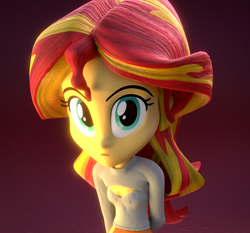 Size: 1260x1175 | Tagged: safe, artist:creatorofpony, artist:derpie pie, artist:frankier77, sunset shimmer, equestria girls, 3d, blender, boob window, cleavage, clothes, female, keyhole turtleneck, open-chest sweater, solo, sweater, turtleneck