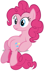 Size: 567x923 | Tagged: safe, pinkie pie, earth pony, pony, fudge pudge, simple background, sitting, solo, transparent background, vector