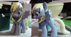 Size: 1831x953 | Tagged: safe, artist:big-joop, derpy hooves, pony, brushable, custom, irl, photo, solo, toy