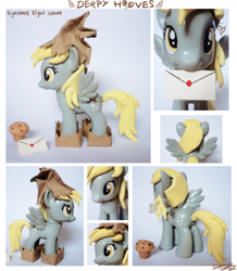 Size: 942x1082 | Tagged: safe, artist:sewyouplushiethings, derpy hooves, pony, brushable, custom, irl, letter, muffin, paper bags, photo, solo, toy