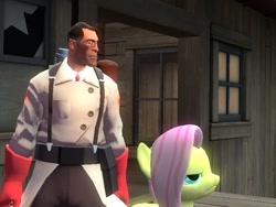 Size: 800x600 | Tagged: safe, fluttershy, pegasus, pony, 3d, gmod, medic, team fortress 2