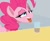 Size: 250x205 | Tagged: safe, pinkie pie, earth pony, pony, chocolate milk, exploitable meme, meme, spill, spilled milk, tongue out