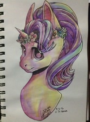 Size: 712x960 | Tagged: safe, artist:ebonytails, starlight glimmer, pony, unicorn, female, mare, solo, traditional art