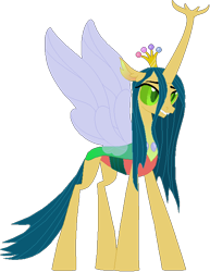 Size: 518x671 | Tagged: safe, artist:dreamy-daze, artist:selenaede, queen chrysalis, changedling, changeling, changeling queen, base used, changedlingified, purified chrysalis, solo, what has magic done