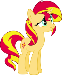 Size: 2500x3018 | Tagged: safe, artist:midnight-st4r, sunset shimmer, pony, unicorn, simple background, solo, transparent background, vector