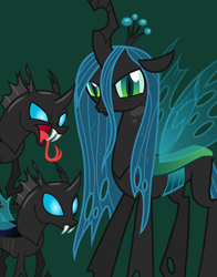 Size: 434x554 | Tagged: safe, queen chrysalis, changeling, changeling queen, forked tongue, green background, official, open mouth, simple background