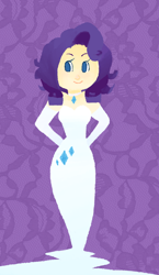 Size: 550x950 | Tagged: safe, artist:quixoticschlemiel, rarity, human, clothes, dress, female, humanized, solo