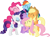 Size: 15858x11594 | Tagged: safe, artist:illumnious, derpibooru import, applejack, fluttershy, pinkie pie, rainbow dash, rarity, twilight sparkle, twilight sparkle (alicorn), alicorn, earth pony, pegasus, pony, unicorn, all bottled up, absurd resolution, best friends, best friends until the end of time, eyes closed, female, group, group hug, hug, mane six, mare, simple background, smiling, transparent background, vector