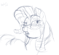 Size: 900x837 | Tagged: safe, artist:skyart301, rarity, pony, unicorn, glasses, sketch, wip