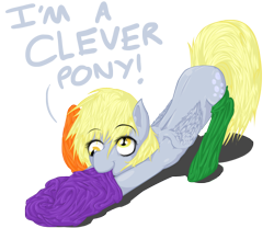 Size: 900x750 | Tagged: safe, artist:hewhoerasesmost, derpy hooves, pegasus, pony, clever, clothes, female, mare, socks