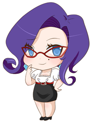 Size: 483x650 | Tagged: safe, artist:pocketcucco, rarity, chibi, glasses, humanized