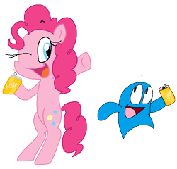 Size: 887x853 | Tagged: safe, artist:candythehedgebatcat9, pinkie pie, earth pony, pony, bloo (foster's), blooregard q kazoo, crossover, foster's home for imaginary friends, soda