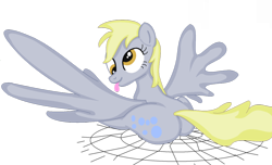 Size: 900x546 | Tagged: safe, artist:tumiohax, derpy hooves, pegasus, pony, :p, female, iron plot, looking back, mare, plot, simple background, sitting, smiling, solo, spread wings, tongue out, transparent background