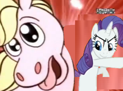 Size: 465x344 | Tagged: safe, edit, edited screencap, screencap, rarity, pony, unicorn, a canterlot wedding, crossover, dexter, dexter's laboratory, pony puff princess