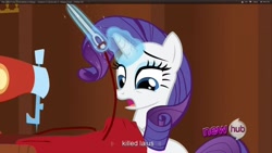 Size: 1920x1080 | Tagged: safe, screencap, rarity, pony, unicorn, magic duel, youcap dump, youtube caption