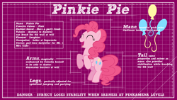 Size: 1920x1080 | Tagged: safe, artist:ikonradx, pinkie pie, earth pony, pony, blueprint, female, mare, pink coat, pink mane, wallpaper