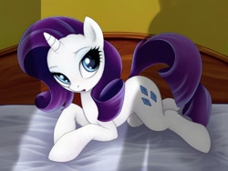 Size: 800x600 | Tagged: safe, artist:rainbow, edit, rarity, pony, unicorn, bed, mattress, shadow