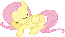 Size: 10000x5692 | Tagged: safe, artist:teiptr, fluttershy, pegasus, pony, absurd resolution, cute, eyes closed, moe, prone, simple background, sleeping, smiling, solo, transparent background, vector