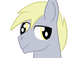 Size: 860x650 | Tagged: safe, artist:luger, derpy hooves, pegasus, blonde mane, bust, clutzy doo, gray coat, male, rule 63, simple background, smiling, solo, stallion, transparent background