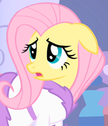 Size: 589x685 | Tagged: safe, fluttershy, pegasus, pony, bathrobe, clothes, female, mare, robe