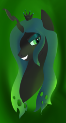 Size: 785x1440 | Tagged: dead source, safe, artist:vivianity, queen chrysalis, changeling, changeling queen, bust, female, gradient background, portrait, solo