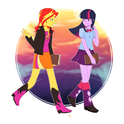 Size: 1280x1280 | Tagged: safe, artist:magneticskye, sunset shimmer, twilight sparkle, twilight sparkle (alicorn), alicorn, human, equestria girls, rainbow rocks, female