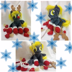 Size: 4000x4000 | Tagged: safe, artist:leelootaa, derpy hooves, pegasus, pony, antlers, boots, christmas, female, irl, mare, photo, plushie, solo